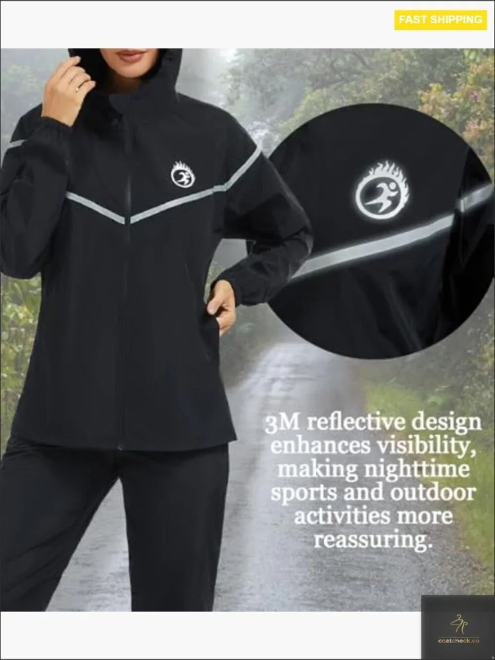 Lightweight Rain Jacket Waterproof Breathable Hooded Raincoat for Outdoor